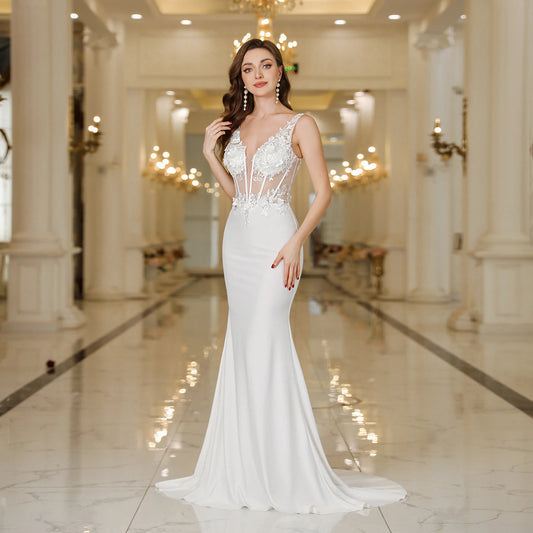 Robe Sirène Blanche Élégante